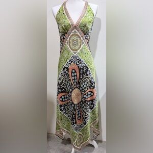 Laundry By Shelli Segal Asymmetrical Green and Black Dress